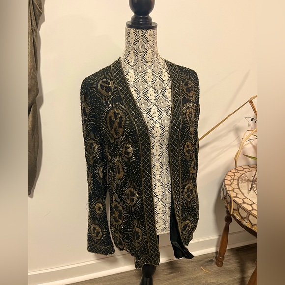 Vintage gold beaded blazer - Picture 1 of 5